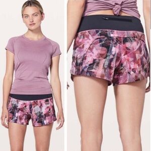 Lululemon Run Times Shorts 4” Sun Dazed Multi Pink Lined Shorts 4